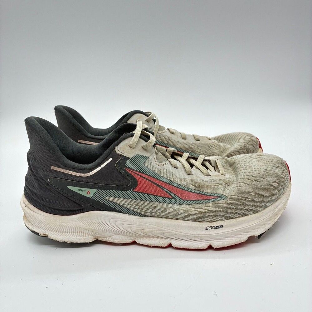 Altra Torin 6 Mens 8.5 Gray Red Running Shoes Zero Drop EGO MAX Pre Owned